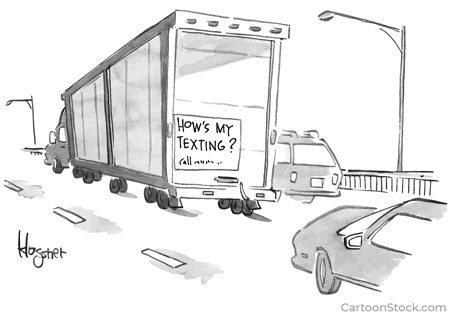 Texting Cartoon Texas Driving Safety
